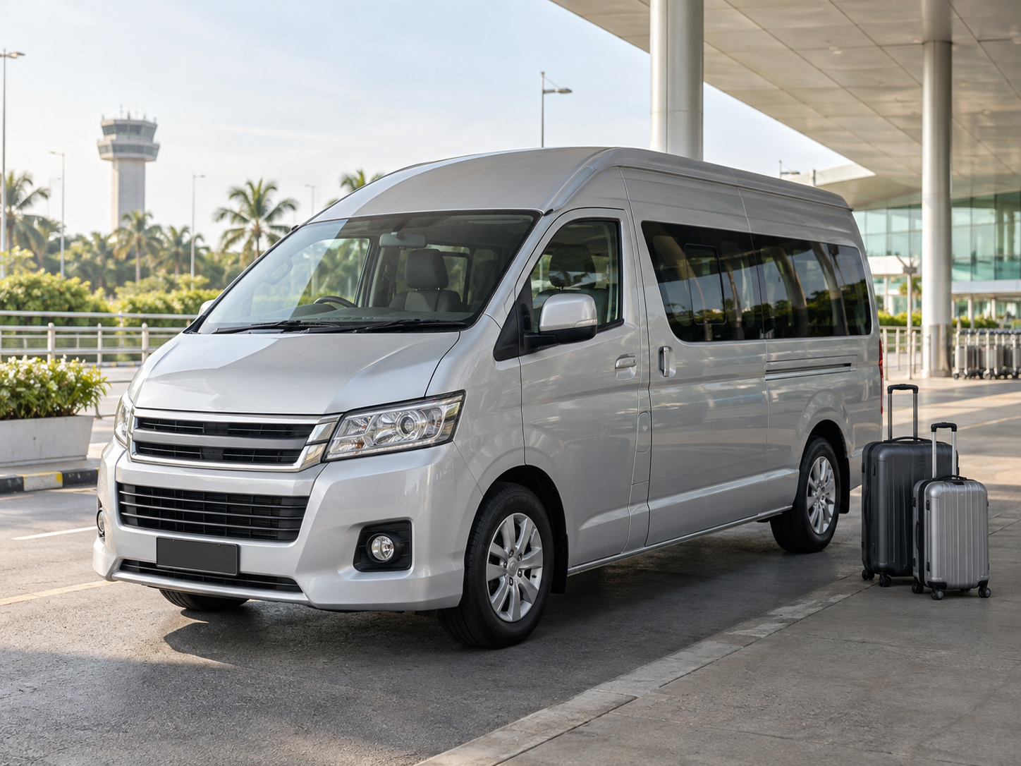 Private passenger van arranged for an airport transfer